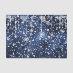Waltz of the Snowflakes Deep Blue Snow Tissue Paper