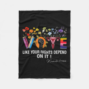 Waltz Vote Like Your Rights Depend On It Feminist Fleece Blanket