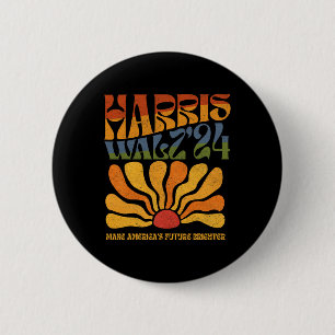 Waltz W 2024 Make America's Future Brighter Boho 6 Cm Round Badge