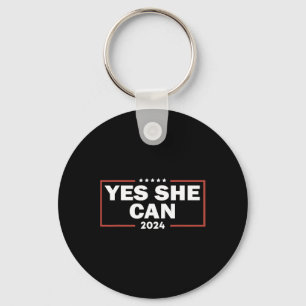 Waltz Yes She Can 2024 Election Vote Kamala Harris Key Ring
