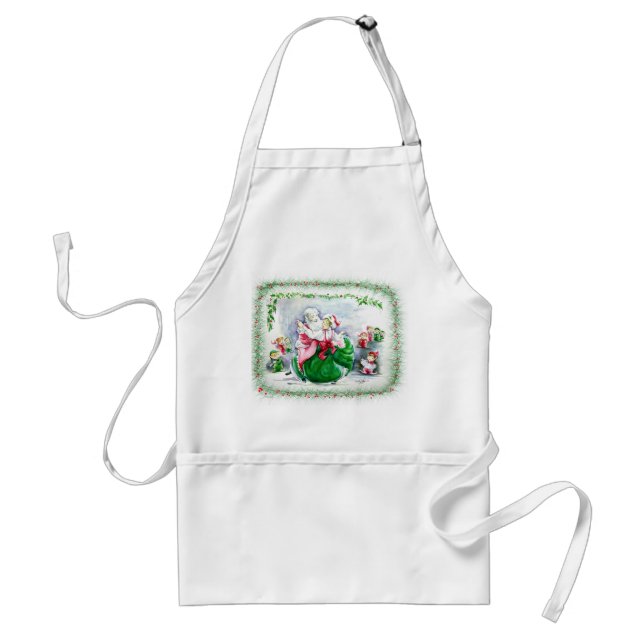 Waltzing Santa & Mrs. Claus Apron (Front)