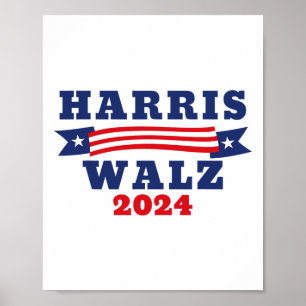 Walz 2024 American Flag Kamala Harris Tim Waltz 20 Poster