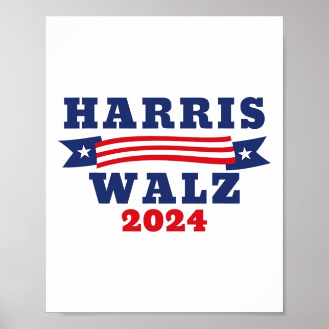 Walz 2024 American Flag Kamala Harris Tim Waltz 20 Poster (Front)