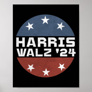 Walz 2024 Campaign For President Patriotic Kamala  Poster
