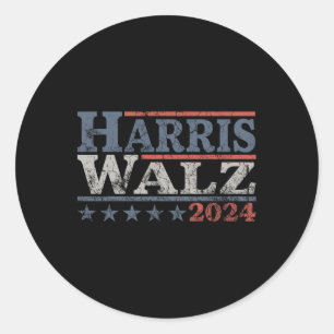 Walz 2024 Election Kamala Harris Tim Waltz 2024 12 Classic Round Sticker
