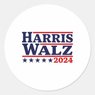 Walz 2024 Election Kamala Harris Tim Waltz 2024 13 Classic Round Sticker