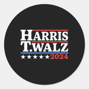 Walz 2024 Election Kamala Harris Tim Waltz 2024 21 Classic Round Sticker