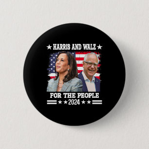 Walz 2024 Election Kamala Harris Tim Waltz  6 Cm Round Badge