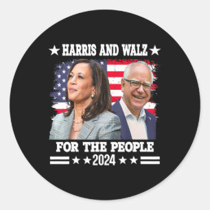 Walz 2024 Election Kamala Harris Tim Waltz Classic Round Sticker