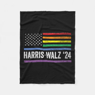 Walz 2024 Election Kamala Tim Waltz American Lgbt Fleece Blanket