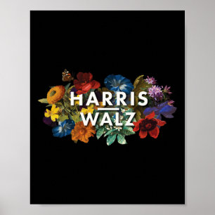 Walz 2024 Floral Feminine Women Harris Waltz 2024 Poster