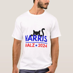 Walz 2024 Funny Cat Election Kamala Harris Tim Wal T-Shirt