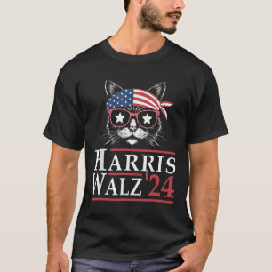 Walz 2024 Funny Cat Election Kamala Harris Tim Wal T-Shirt