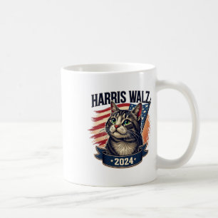 Walz 2024 Funny Cat Kamala Harris Tim Walz Waltz Coffee Mug