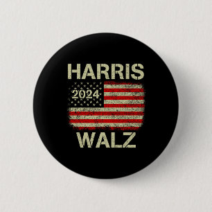 Walz 2024 Kamala Harris 2024 Tim Walz 2024 Usa Fla 6 Cm Round Badge