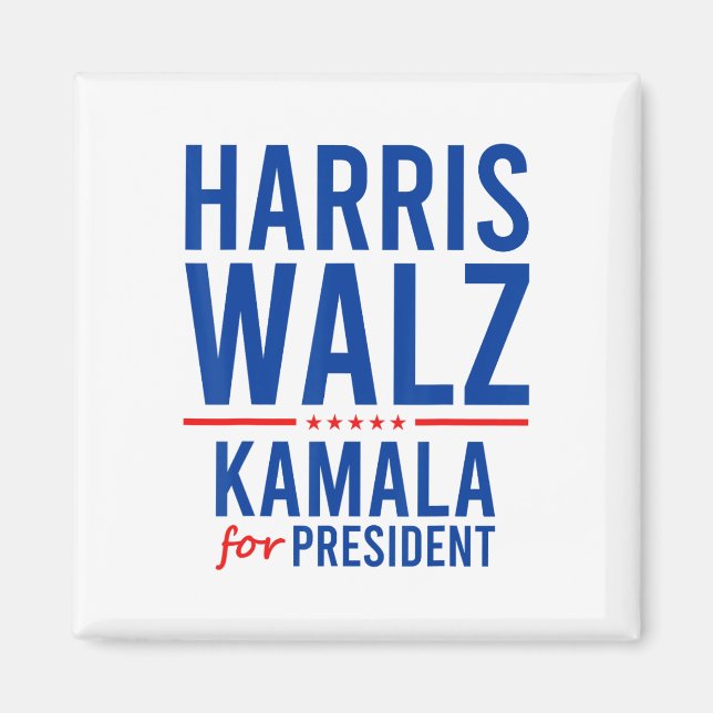 Walz 2024 Kamala Harris For President Tim Walz  Magnet (Front)