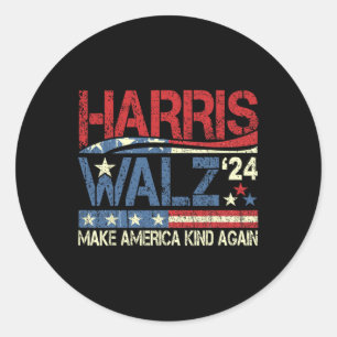 Walz 2024 Make America Kind Again Harris Waltz Quo Classic Round Sticker
