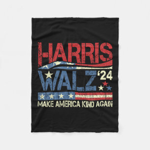 Walz 2024 Make America Kind Again Harris Waltz Quo Fleece Blanket