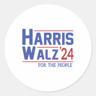 Walz 2024 President American Flag Kamala Harris Wa Classic Round Sticker