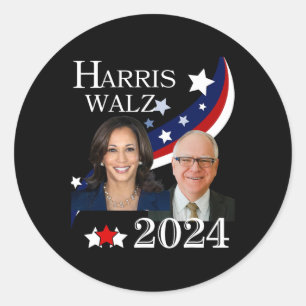 Walz 2024 Presidential Election Campaign Kamala Classic Round Sticker
