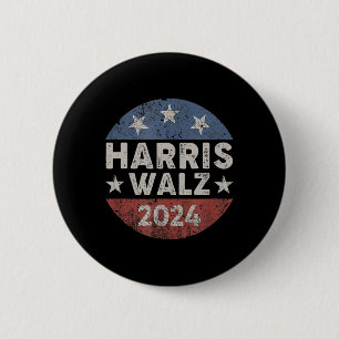 Walz 2024 Vintage Button Kamala Harris Tim Walz
