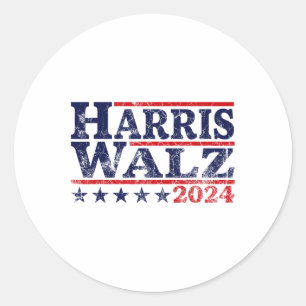 Walz 24 Election Kamala Harris Tim Waltz 24  Classic Round Sticker