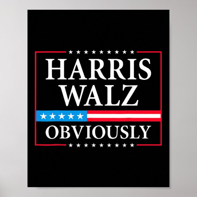 Walz Obviously President Kamala Harris Waltz Elect Poster (Front)