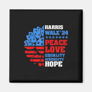 Walz Peace Love Equality Hope Diversity Magnet