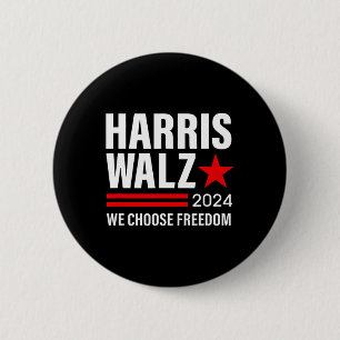 WAlzheimer 2024 Kamala Harris Tim Waltz Election M 6 Cm Round Badge