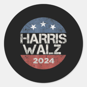 WAlzheimer 2024 Vintage Button Kamala Harris Tim W Classic Round Sticker