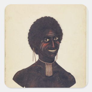 Wambela, wife of Cobbawn Wogi, native chief Square Sticker