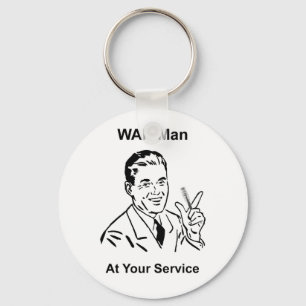 WAN Man At Your Service Retro Tech Key Ring