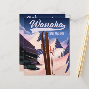 Wanaka New Zealand ski poster