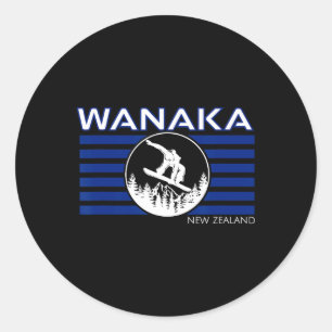 Wanaka New Zealand Snowboarding New Zealander Snow Classic Round Sticker
