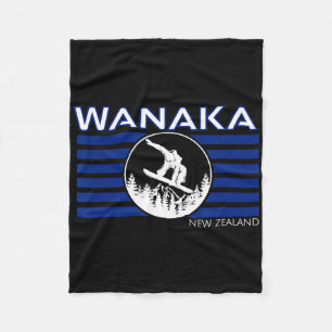 Wanaka New Zealand Snowboarding New Zealander Snow Fleece Blanket