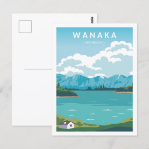 Wanaka New Zealand Travel Place Illustration Postcard