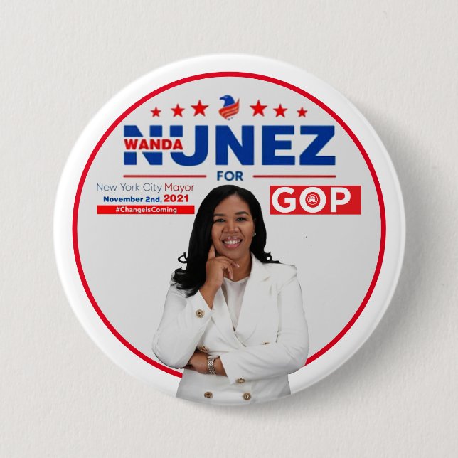 Wanda Nunez for NYC Mayor 7.5 Cm Round Badge (Front)