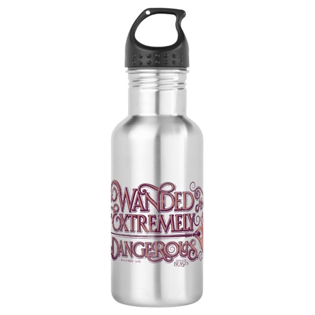 Wanded And Extremely Dangerous Graphic - Pink 532 Ml Water Bottle (Front)