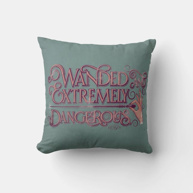 Wanded And Extremely Dangerous Graphic - Pink Cushion (Front)