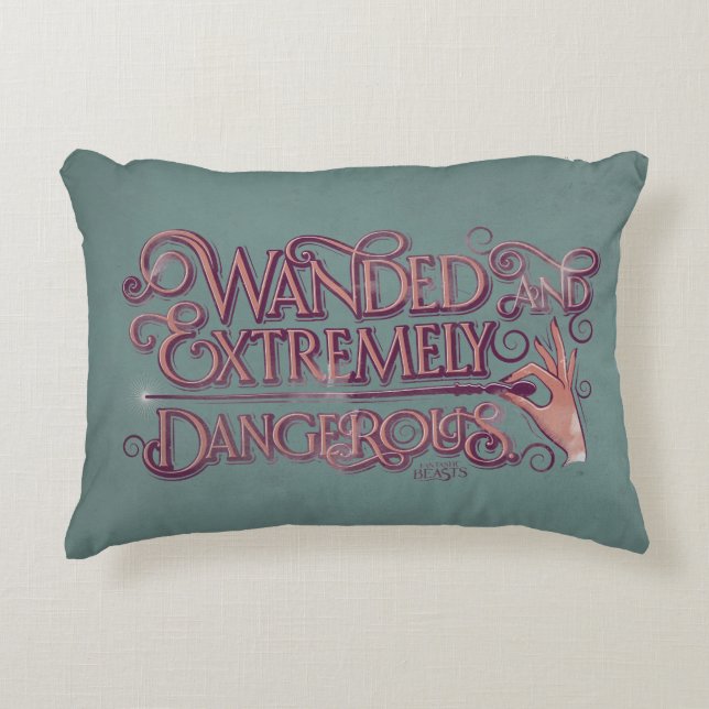 Wanded And Extremely Dangerous Graphic - Pink Decorative Cushion (Front)
