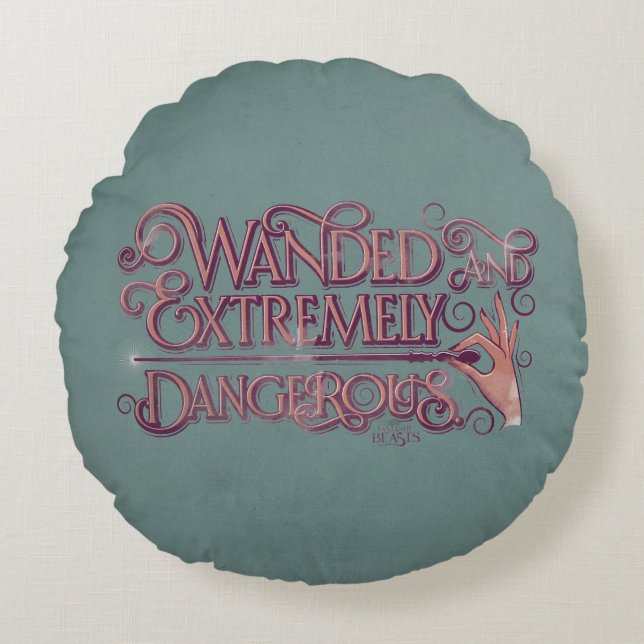 Wanded And Extremely Dangerous Graphic - Pink Round Cushion (Front)