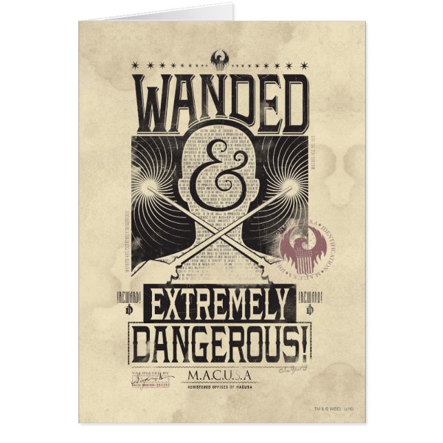 Wanded & Extremely Dangerous Wanted Poster - Black (Front)