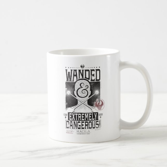 Wanded & Extremely Dangerous Wanted Poster - Black Coffee Mug (Right)