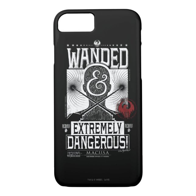 Wanded & Extremely Dangerous Wanted Poster - White Case-Mate iPhone Case (Back)