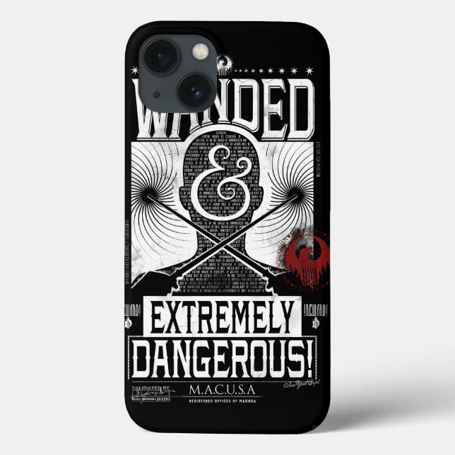 Wanded & Extremely Dangerous Wanted Poster - White Case-Mate iPhone Case (Back)
