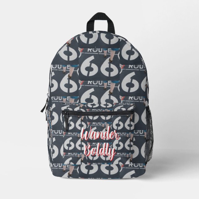 Wander Boldly Printed Backpack (Front)