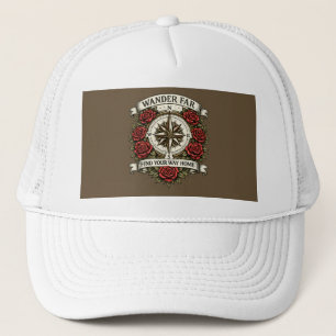 Wander Far – Compass Rose Vintage Graphic Cap