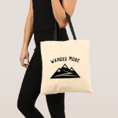 Wander more mountain peak logo custom canvas tote bag (Front (Product))