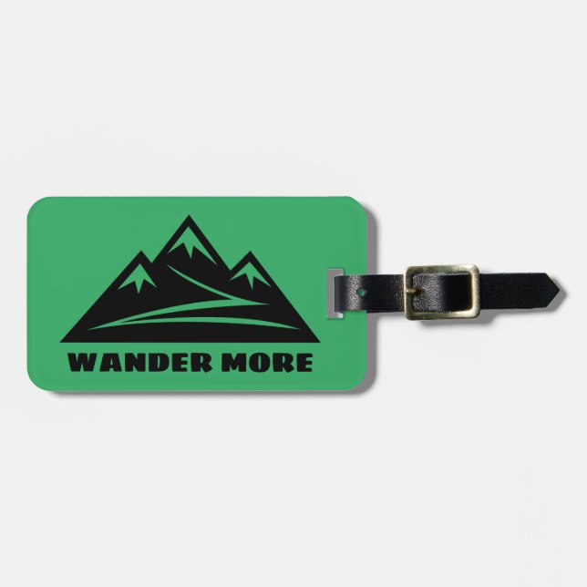 Wander more mountain peak logo custom luggage tag (Front Horizontal)