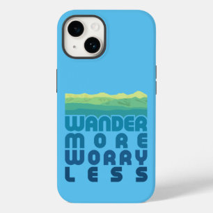 Wander More Worry Less/blue gradient Case-Mate iP iPhone 14 Case